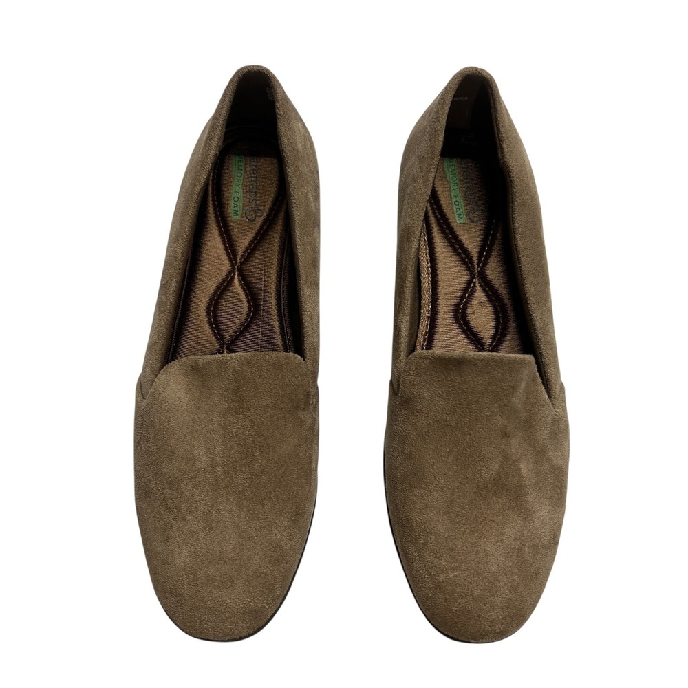 Baretraps Suede Comfort‎ Loafers Slip On Flats 8.5 Taupe Tan Quiet Luxury